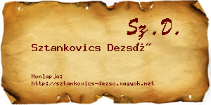 Sztankovics Dezső névjegykártya