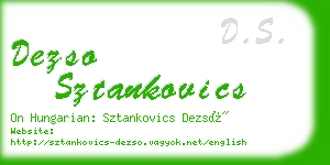 dezso sztankovics business card